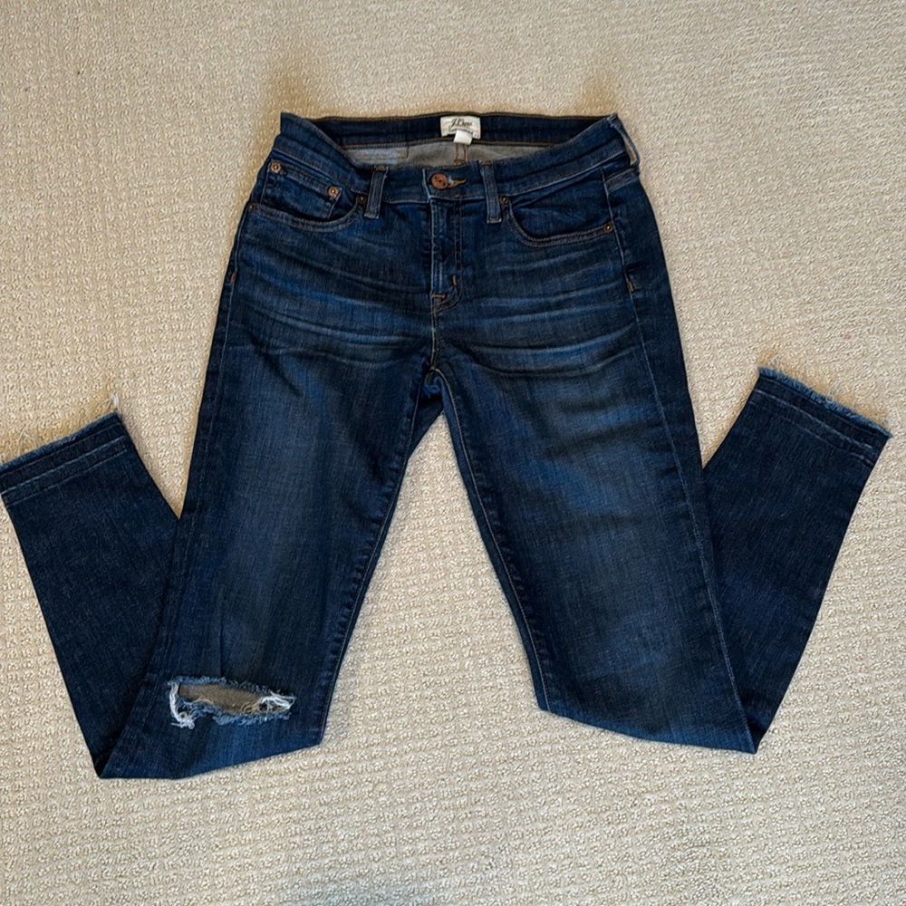 J.Crew Toothpick Jeans Ripped Knee Size 26